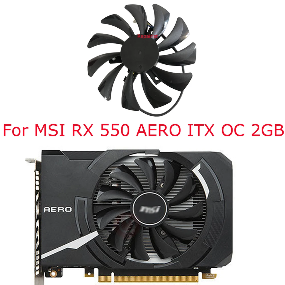 GPU soğutucu, grafik kartı fanlar, MSI RX460 RX550 RX560 2GB 4GT LP OC için HA5510H12SF-Z, MSI RX 550 560 AERO ITX için HA9010H12F-Z