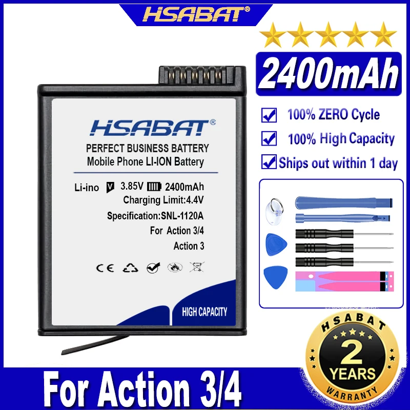 HSABAT 2400mAh Battery for DJI Action 4/Action 3 for DJI Osmo Action 4/3 Camera Accessories Batteries