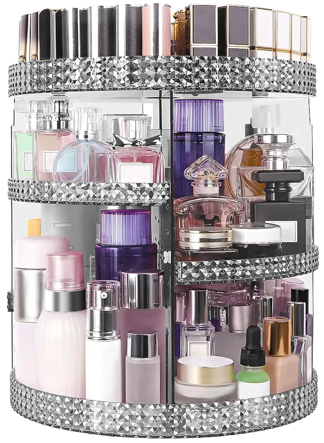 

360 Degree Rotating Makeup Organizer, Extra Large Capacity Cosmetic Storage Unit, Removable DIY 7 Layers Skincare Organizer, Acr