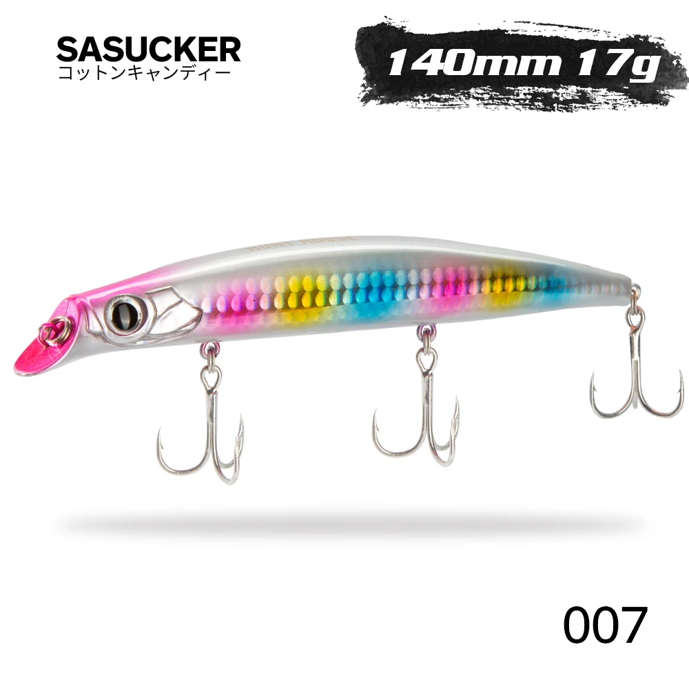 Hunthouse Fishing Sasuck Lipless Minnow Bait Pencil Lure Floating 105mm/18g 140mm/17g Wobbler Jerkbait Seebarsch Hecht Salzwasser