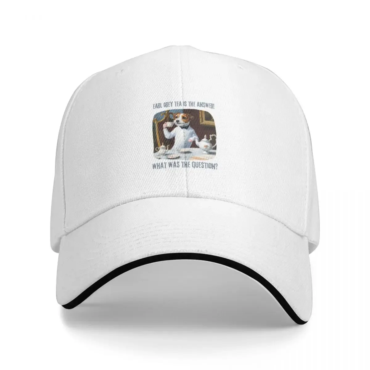 Earl grey tea is the answer Jack Russel terrier tea time Cap Baseball Cap christmas hat luxury woman hat Men's