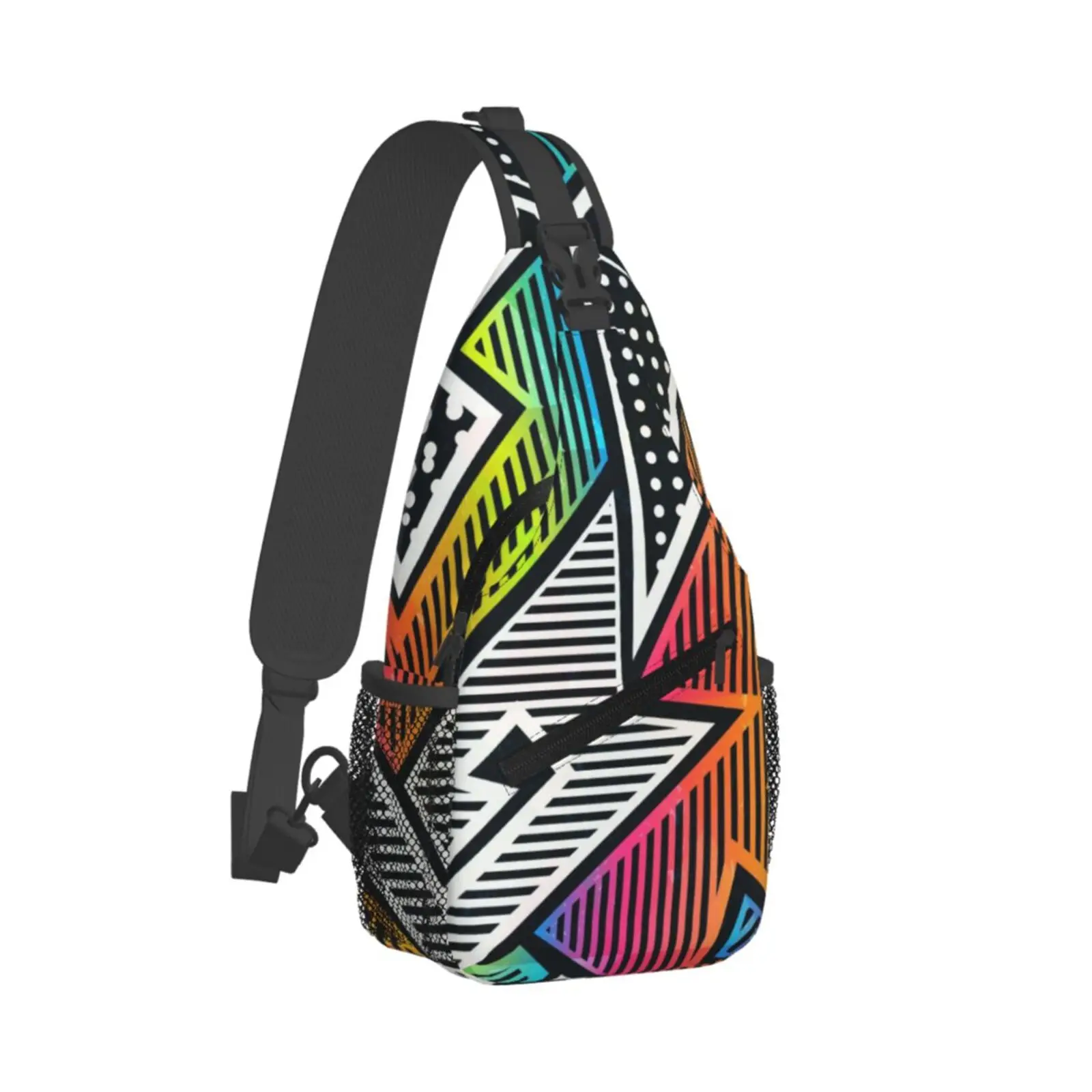 Crazy Graffiti Pattern Sling Bag Casual Crossbody Backpack Travel Hiking Daypack Lightweight Chest Purse Fashion Shoulder Bags