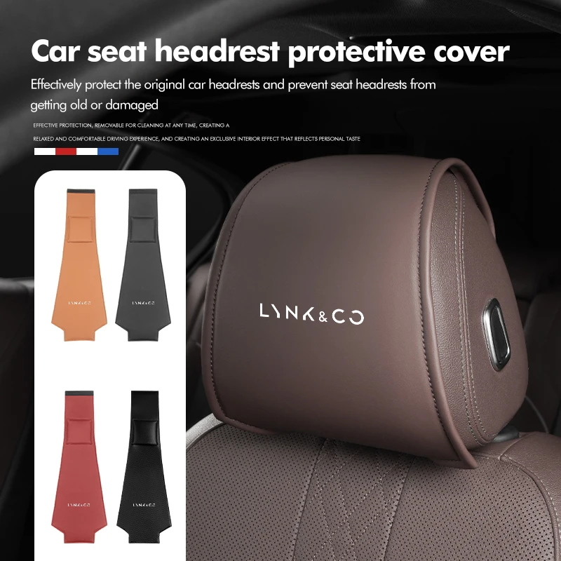 Car Seat Headrest Pillow Cover Auto Interior Accessories For LYNK&CO 01 Phev 02 03+ 05 06 09 PHEV 09 MHEV