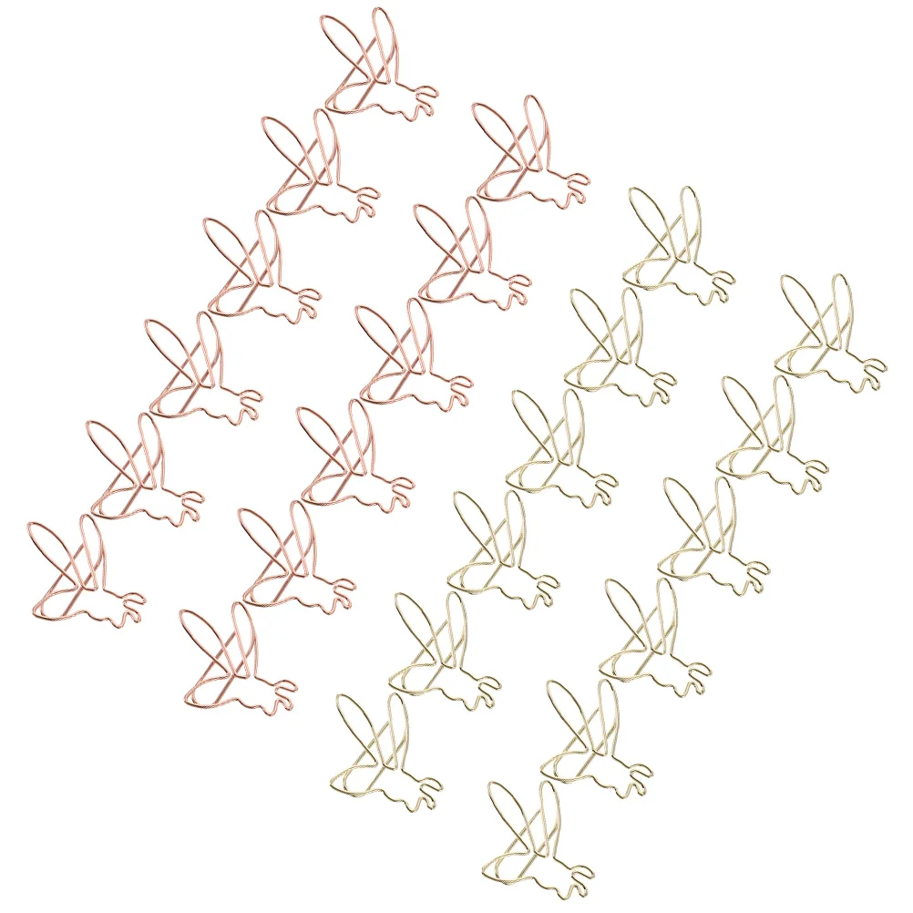 24 Pcs Bee Shaped Paperclips Document Cartoon Small Decorative Delicate Office File Tiny Metal