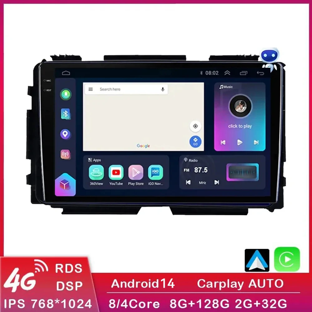 

Android 14.0 Wireless Carplay&Auto For Honda Vezel HR-V HRV HR V XRV 2013-2019 Car Radio Multimedia Video Player Navigation GPS