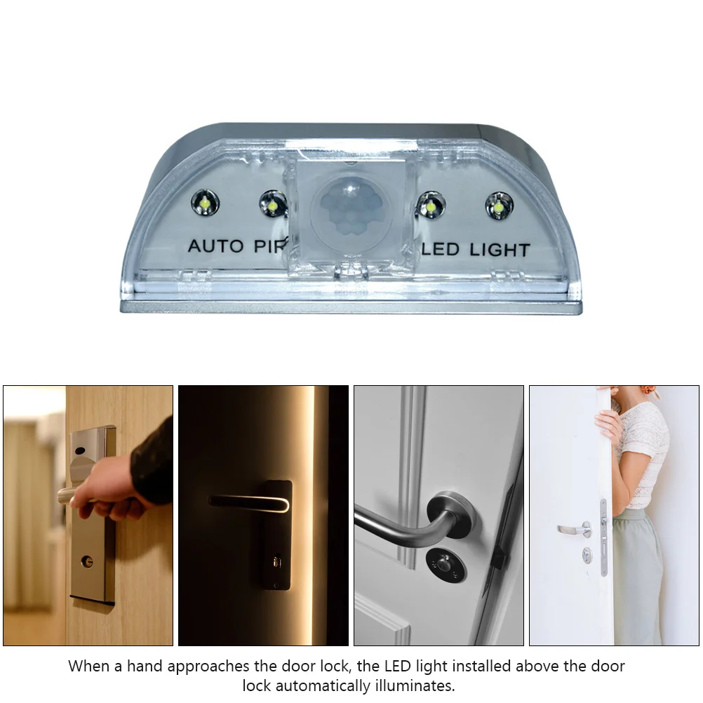 Motion Light Indoor Human Sensor Home Keyhole Lamp Household PIR LED Locks