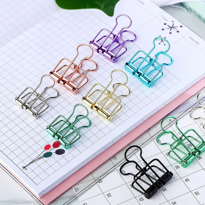 51/32/19mm High Quality Multicolor Metal Binder Clip Clamp Paper Bookmark Clips Decorative Journal Clips School Office Supplies