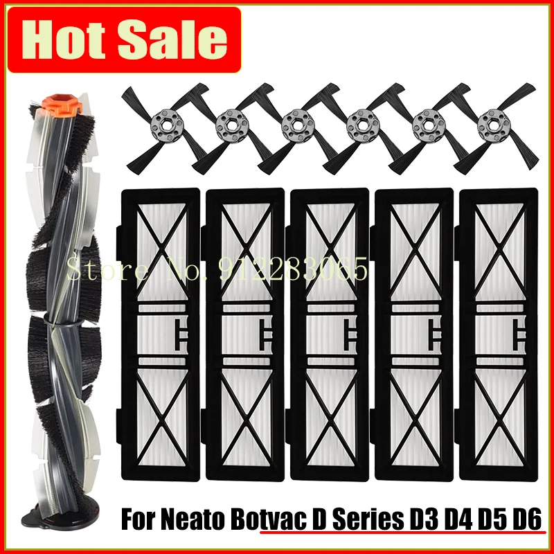 Aksesoris Filter Hepa Sikat Samping Rol Utama untuk Neato Botvac D Seri D3 D4 D5 D6 D7 D85 D75 D80 Bagian Penyedot Debu Robot