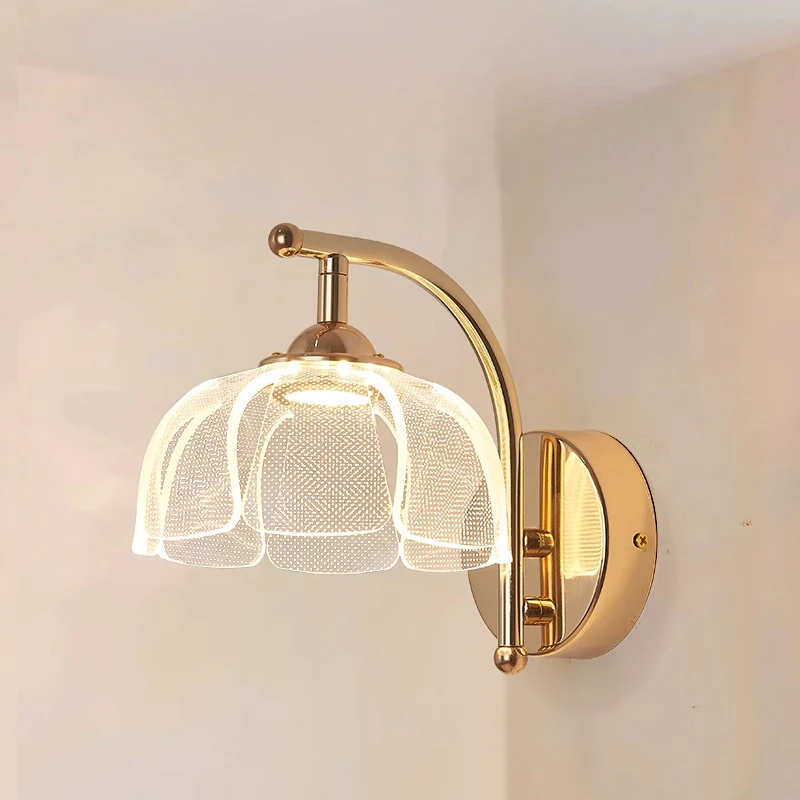 

Light luxury wall lamp Bedroom bedside lamp Italian French living room Home background wall lamp Modern simple stair wall