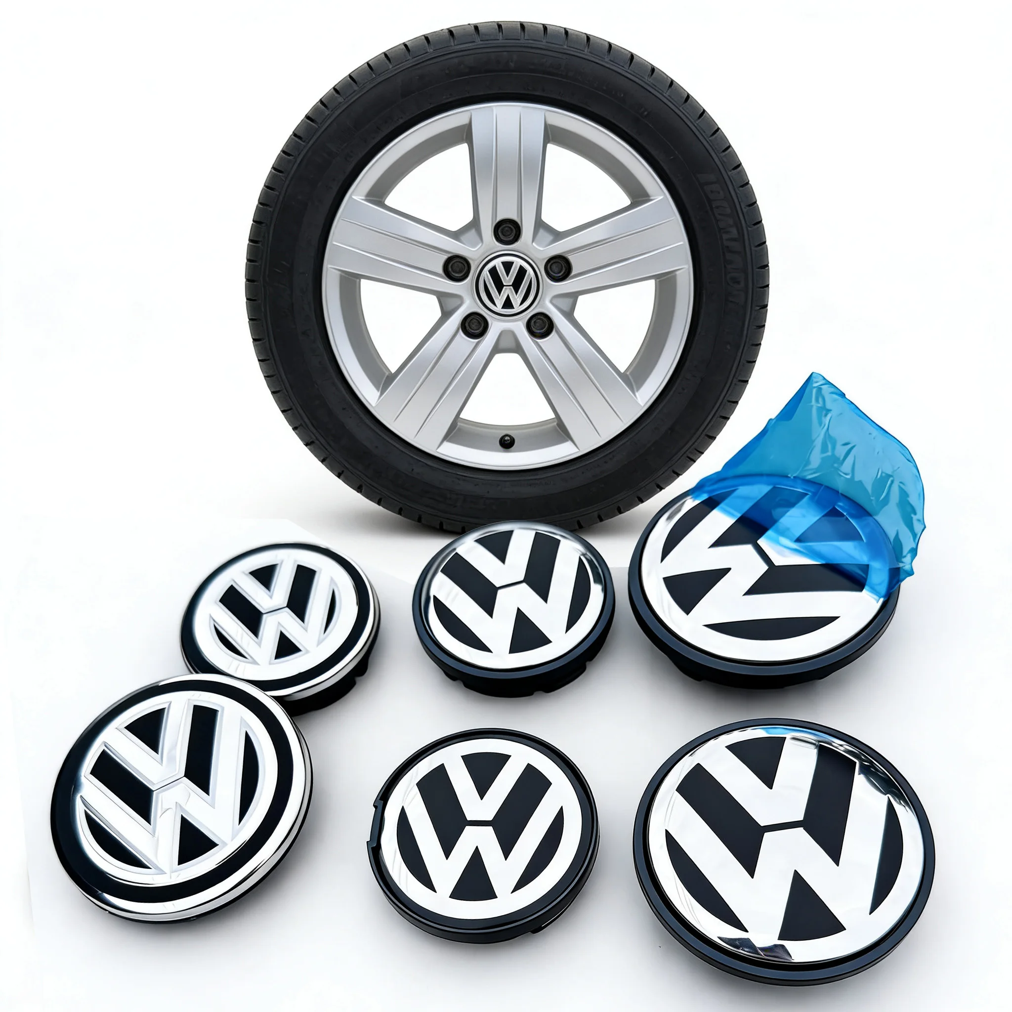 Tapas Centrales para Ruedas de Coche VW, Juego de 4 Piezas, 55mm 56mm 65mm 70mm, para VW Jetta MK5 Golf Passat, Estilo CC Golf 3B7601171 1J0601171