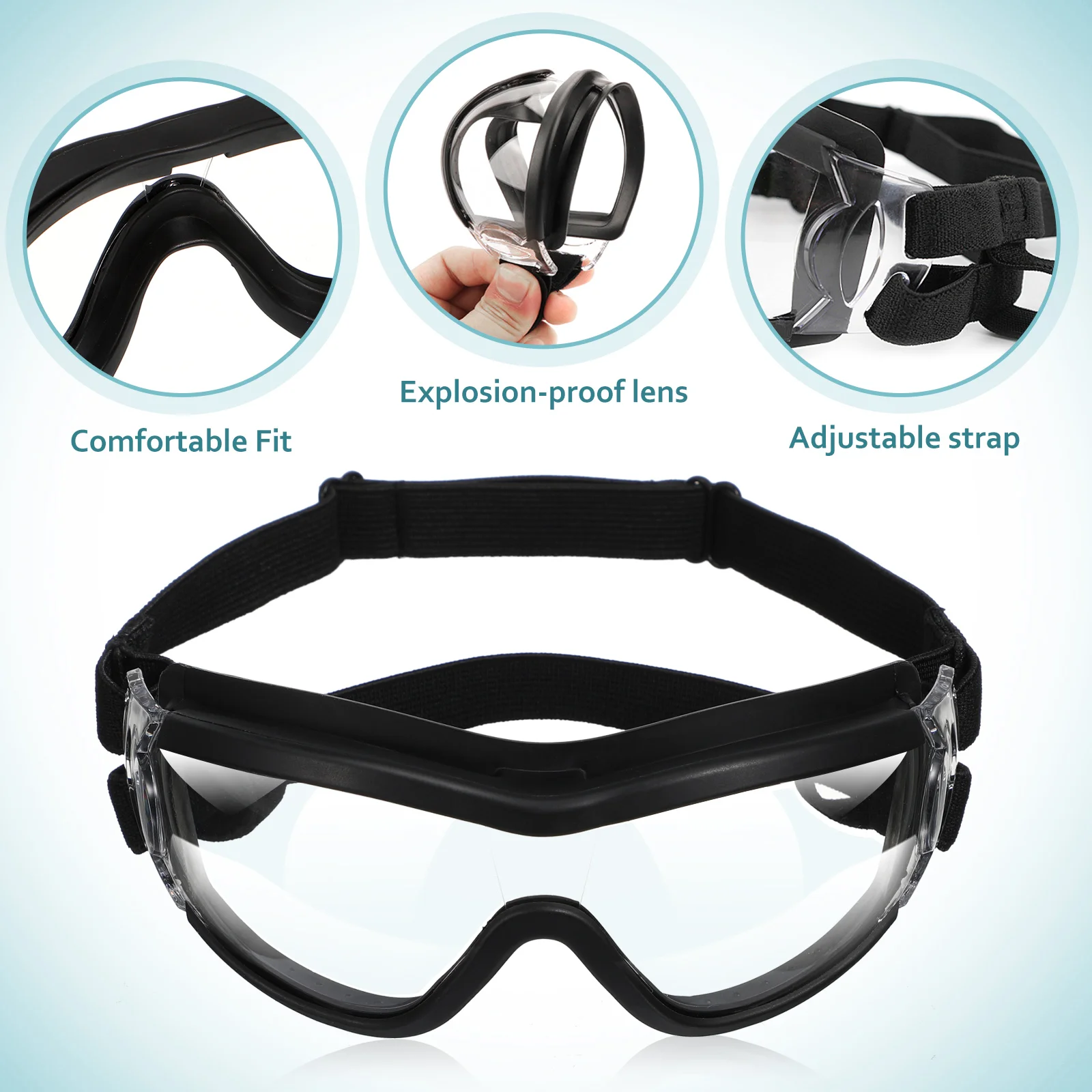 Windproof Pet Goggles Eye Protective Glasses Anti-UV Eye Goggles Creative Eyewear for Dog Puppy (Black)