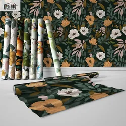 Flower and Grass Pattern Wall Stickers 45X300cm Waterproof Self-adhesive Tile Stickers Living Room Bathroom Decorative Stickers