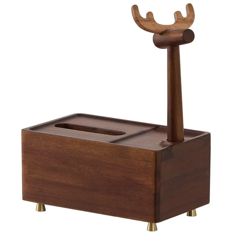 Household living room solid wood tissue box, desktop, pumping carton