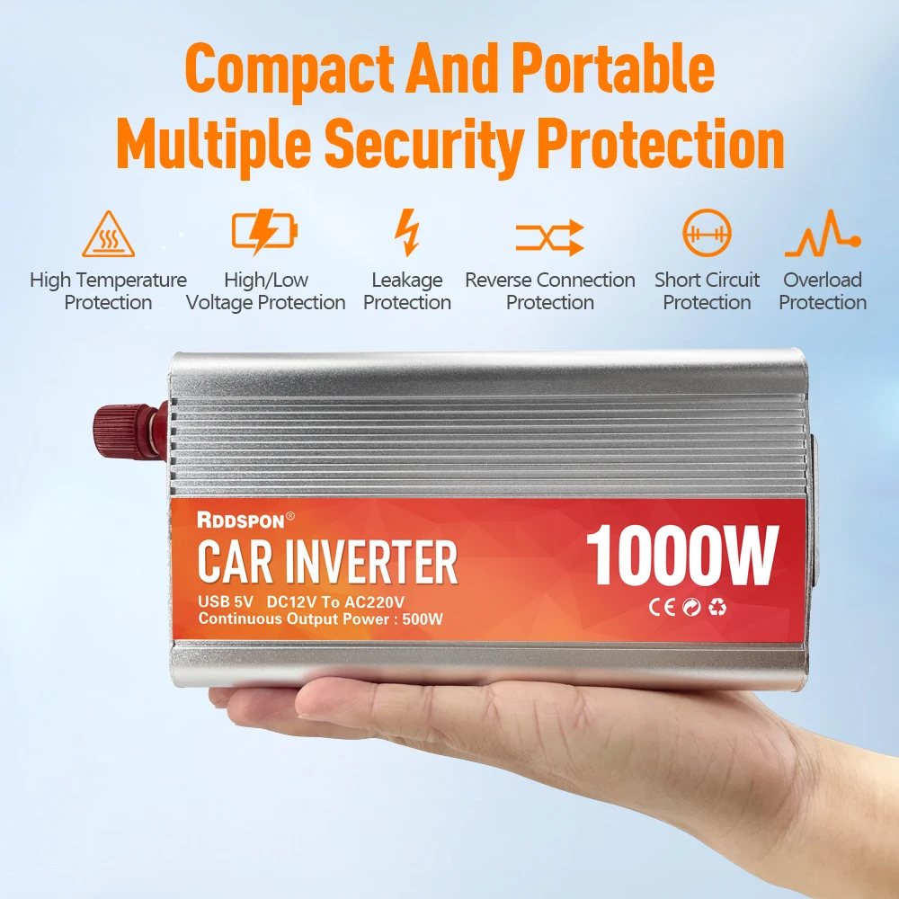 

Car Inverter 12V to 220V 50Hz Car Charger 200W-1000W Optional Mini Inverter Converter Modified Sine Wave Inverter Mobile Power S