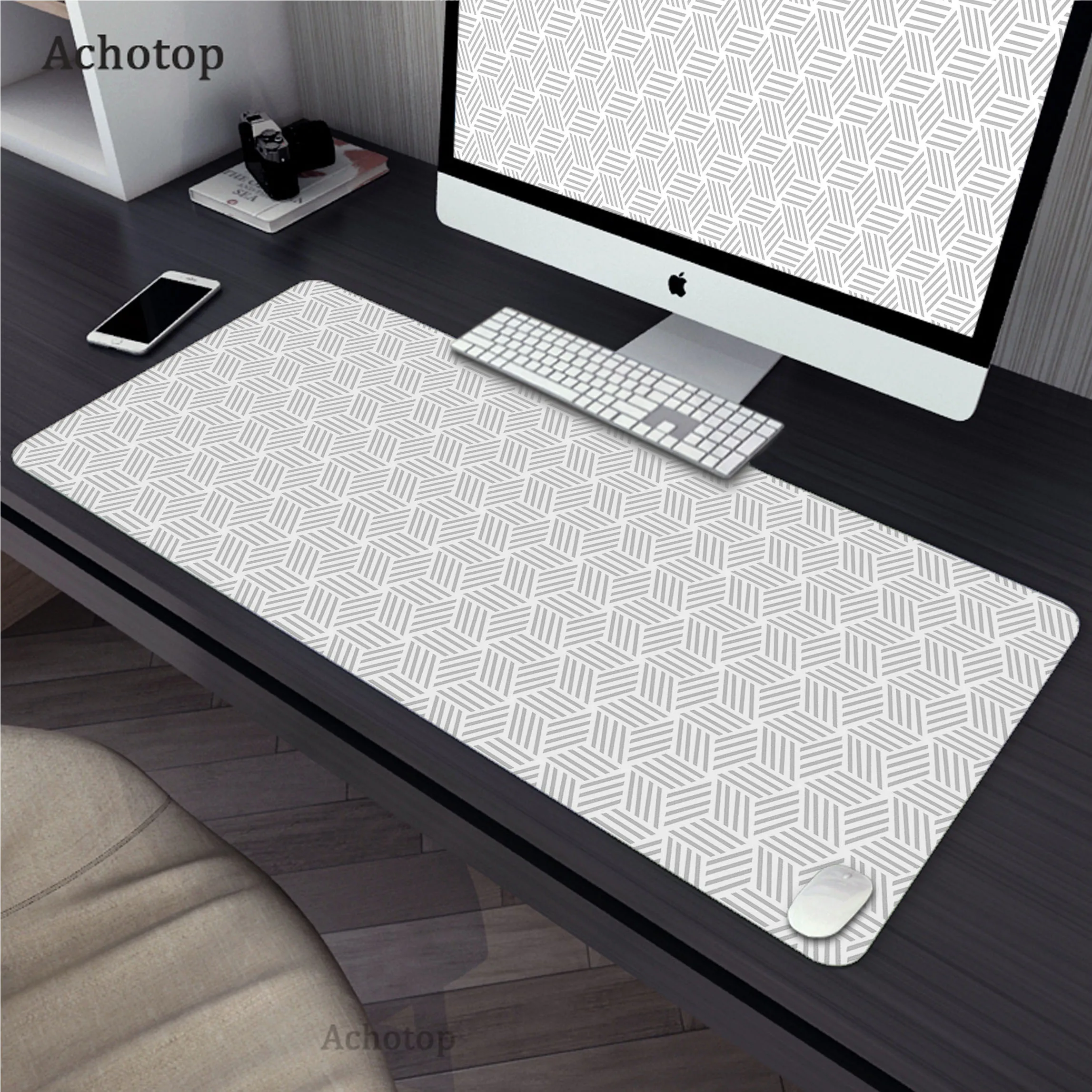 

Black And White Simple Mouse Pad XXL Mousepad Rubber Anti-slip Keyboard Pads Gaming Setup Accessories Mouse Mat 900x400mm