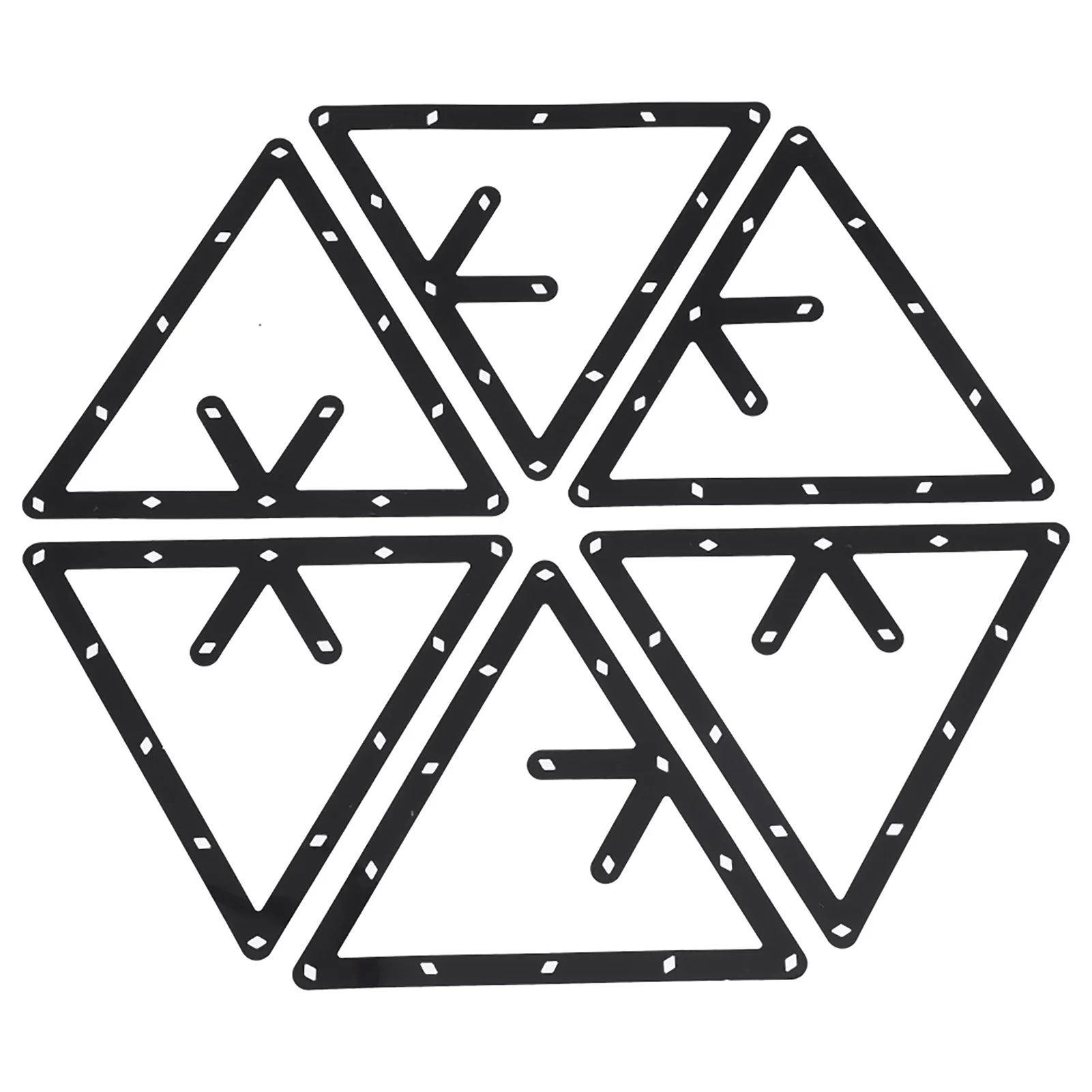 ZK30 6Pcs/Set Billiard Rack Black Triangle Ball Holder Positioning Billiard Table Pool Cue Accessory