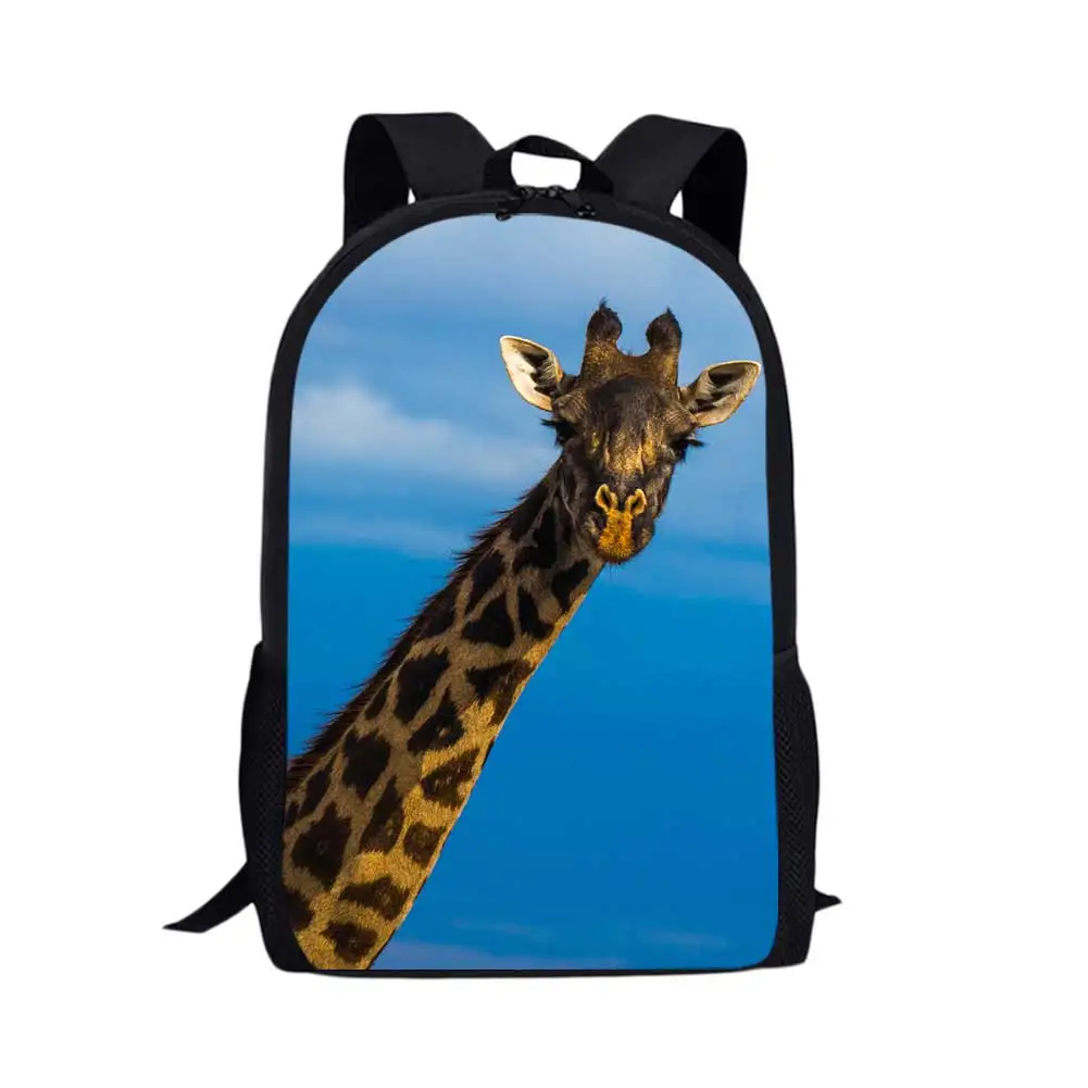 Moda crianças mochila para meninos meninas voltar pacote bonito girafa 3d padrão estudantes sacos de escola adolescentes livro-sacos mochila escolar