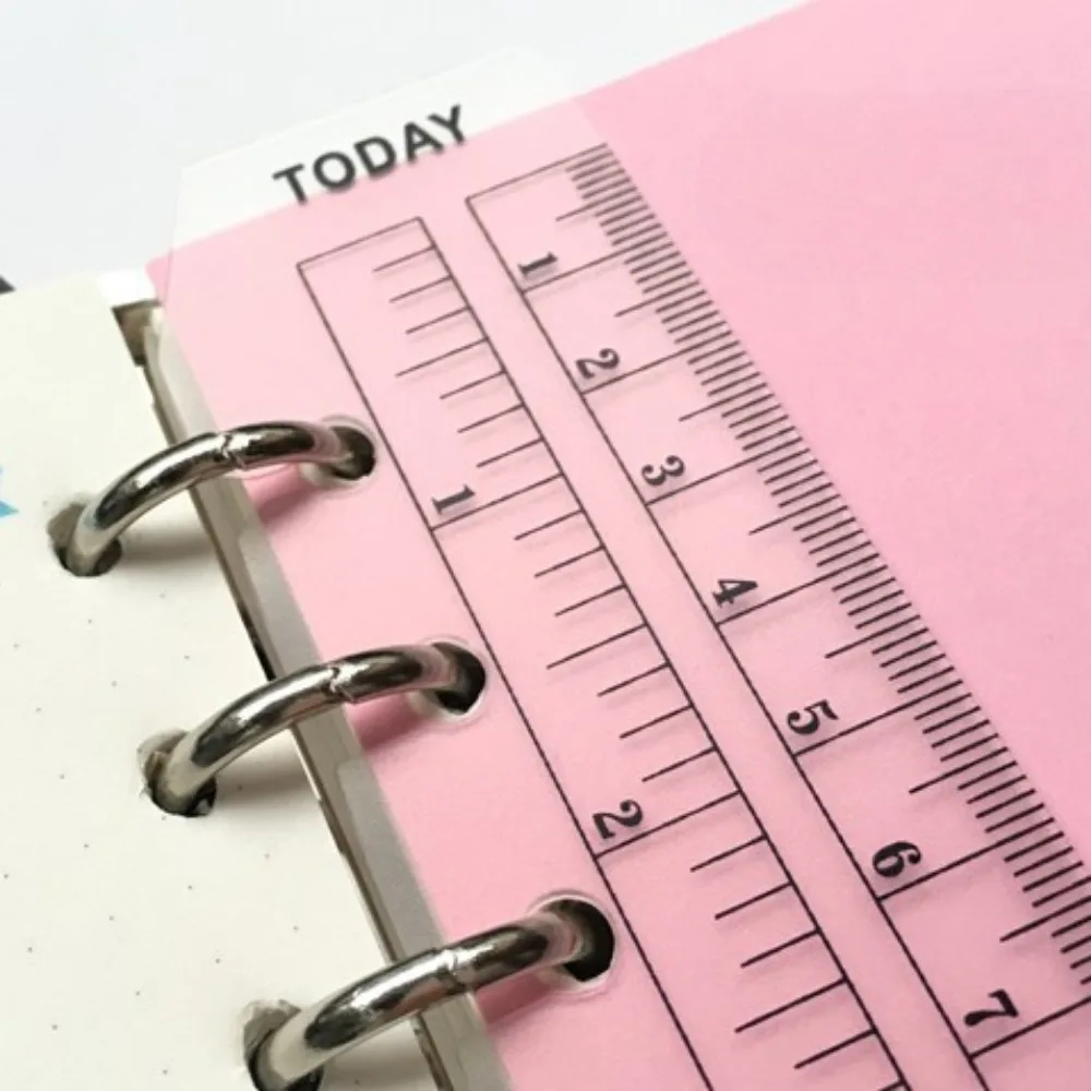 6 Hole A5 A6 A7 Bookmark Straight Ruler Children Math Drafting Drawing Ruler Clear Flexible Dividing Ruler