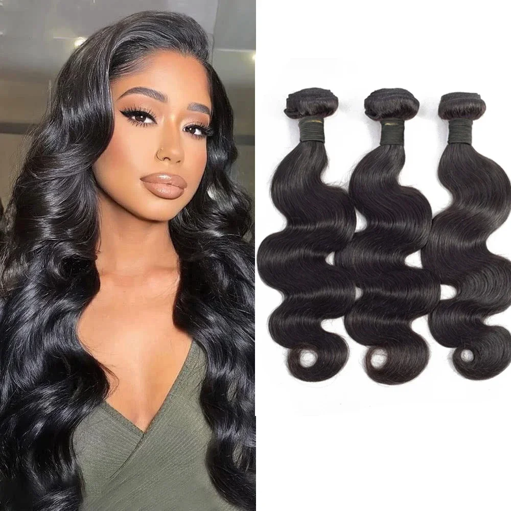 

Body Wave Bundles Human Hair 10A Grade Brazilian Remy Hair Bundles Deals Natural Color Body Wave Human Hair 3Bundle Extensions