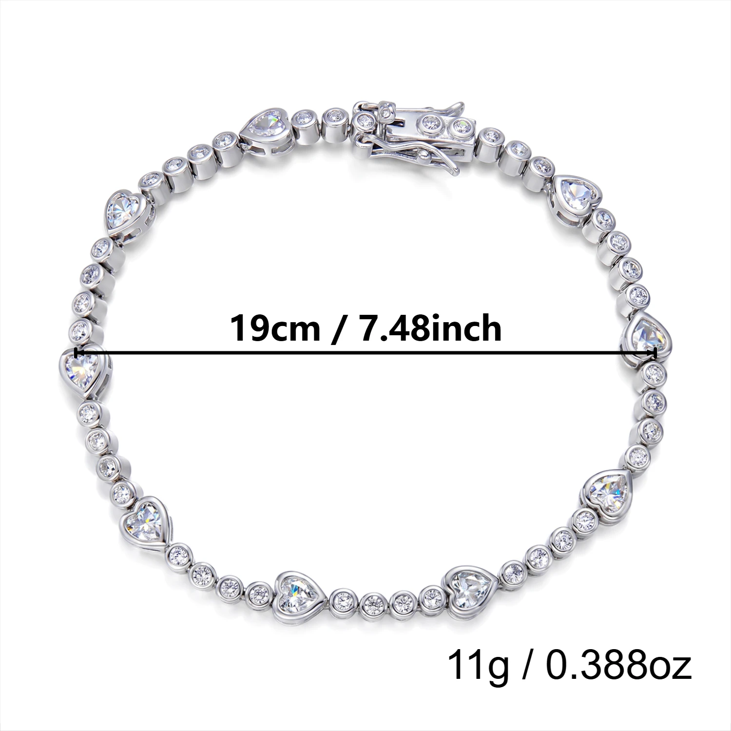 Exquisite Herz-CZ-Tennisarmbänder für Damen, mikropavébesetzt mit 5A Zirkonia, Blätter-Kettenarmbänder, Charms, stapelbarer Schmuck, Geschenke – Detail 9