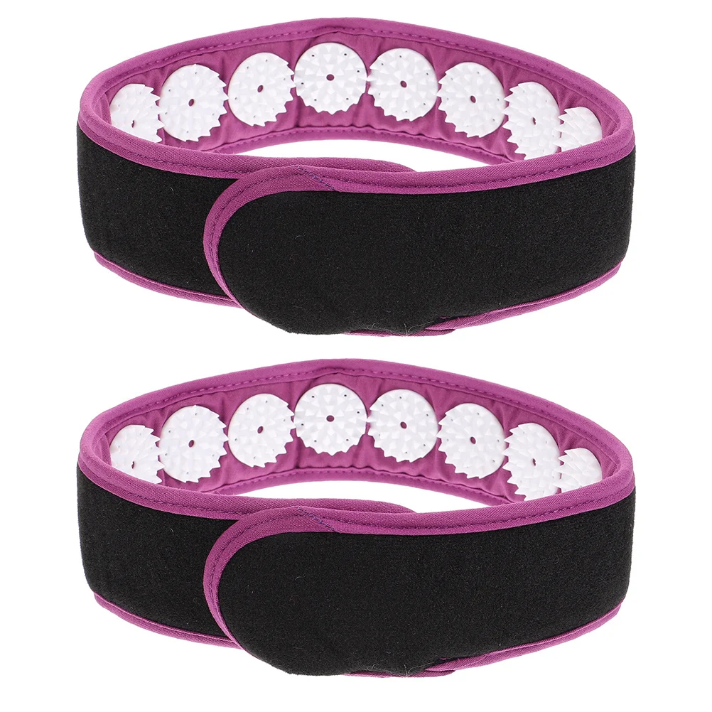 

Портативная повязка на голову для акупрессуры, 2 шт., для релаксации головы и шеи, регулируемый ремень, массажный пояс с шипами для йоги и медитации