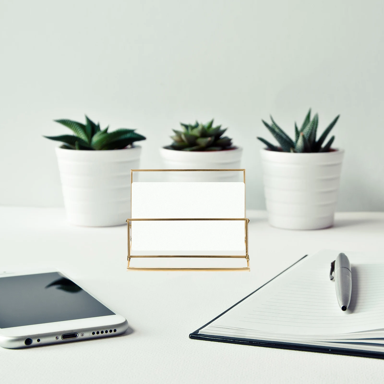 

1Pcs Metal Business Cards Holder Brass Transparent Desktop Storage Organizer Name Cards Holder Scratch Proof Desktop Storage Box