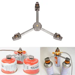 3 in 1 Butane Adapter Extension Split Furnace Adapter E-Three Outputs Gas Tank Conversion Head Gas Distributor Conversion Head