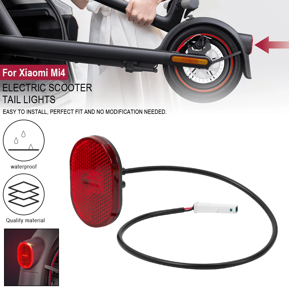 Rear Taillight for Xiaomi 4Pro Electric Scooter Fender Tail Lights LED Safe Lamp Stoplight Mudguard Brake Light Accessories