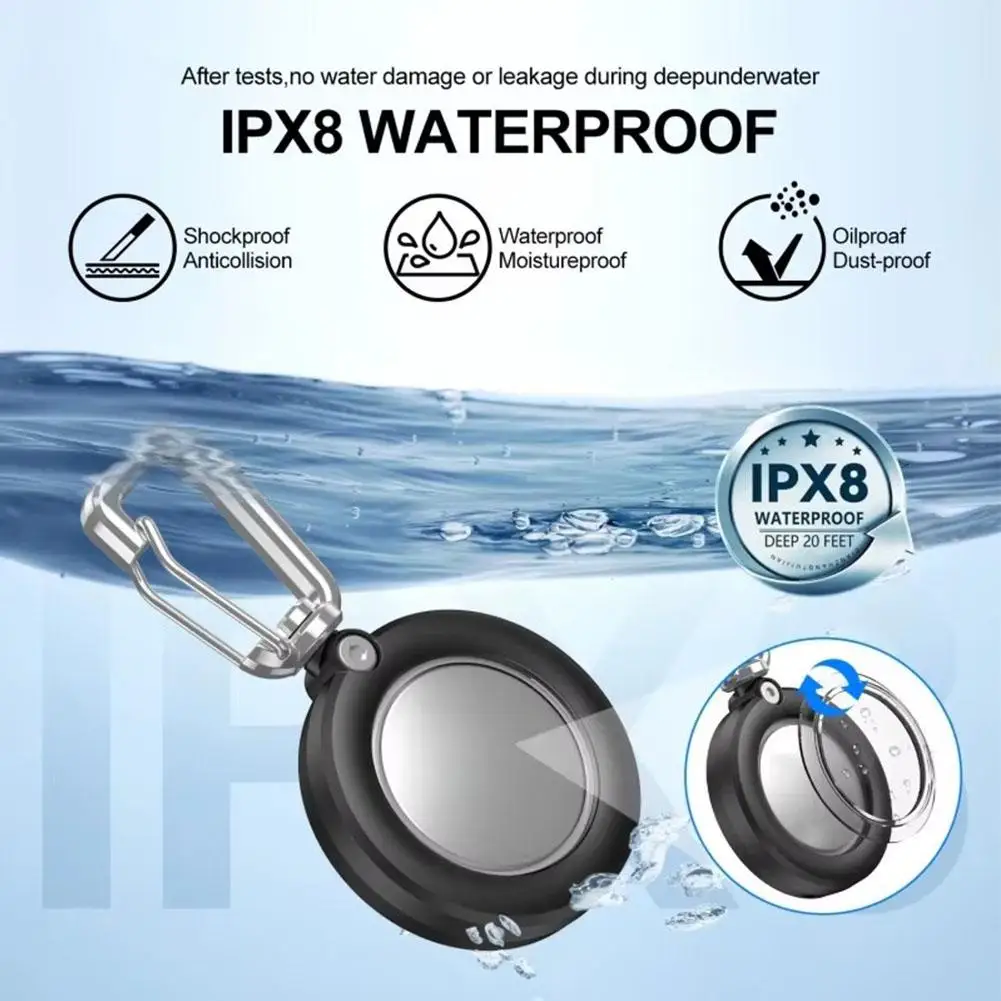 

For AirTag 2 Waterproof Seal TPU Protective Case Anti-Lost Cover with Keychain Holder Pet Collar Accessory Full Cover