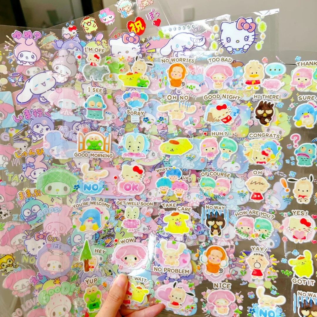 

Sanrio Hello Kitty Kuromi My Melody Cinnamon Cut Film Transfer Uvdtf Waterproof Stickers Diy Phone Shell Decoration Hand Account