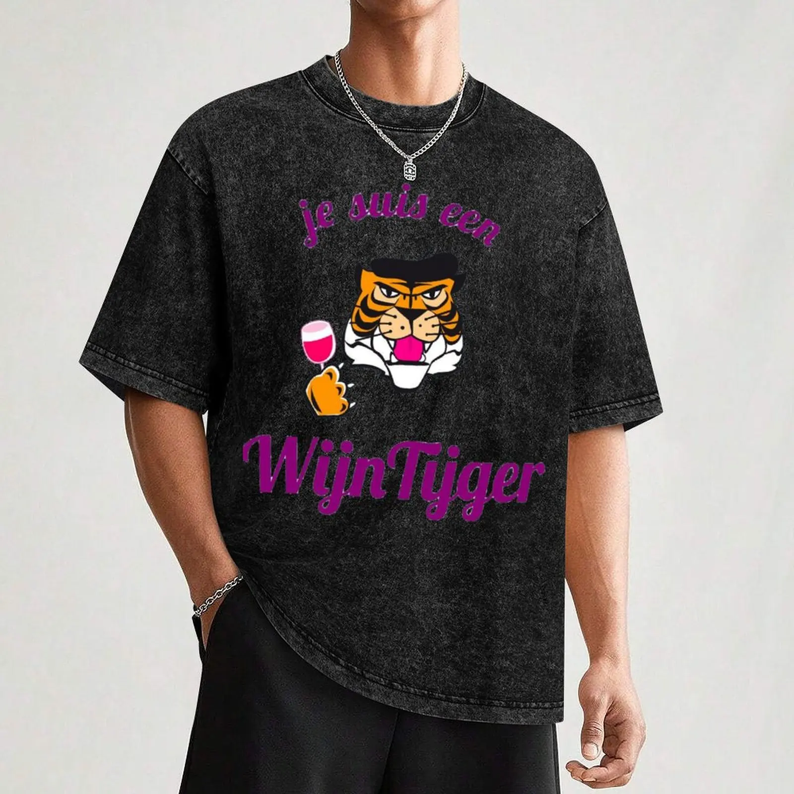 je suis un wijntijger Essential T-Shirt Daily Wear Plain Short Sleeve Shirt