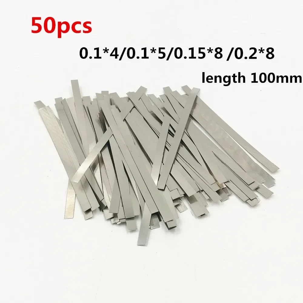 

50pcs Nickel Plated Steel Strip Nickel Plate Strap Strip Sheets For 18650 Battery Spot Welding Machine Welder Spot Welder