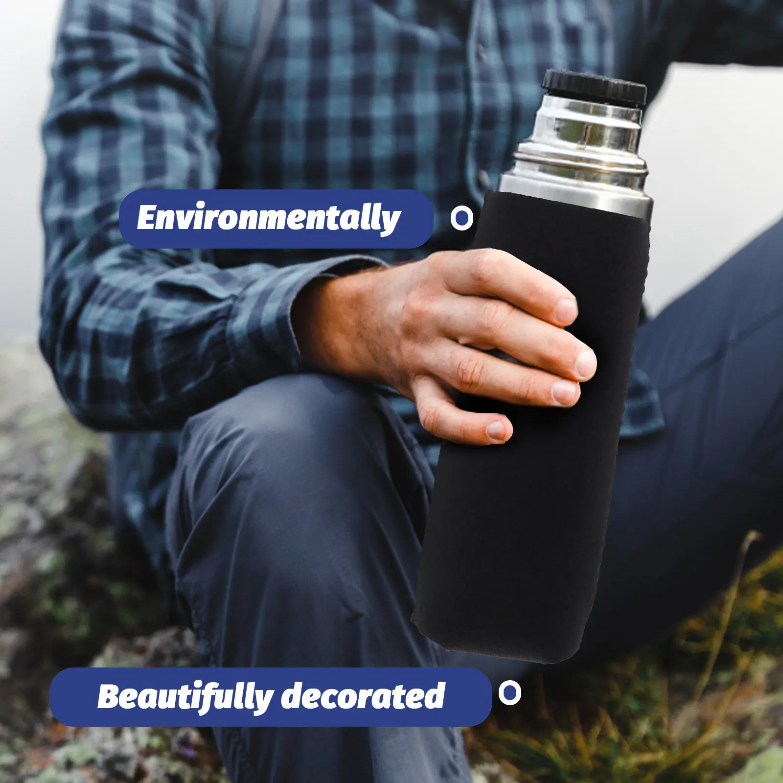 12 Fundas Aislantes de Neopreno para Latas, Protector de Bebidas, Cubierta Aislante para Latas con Anilla, Aislantes para Botellas