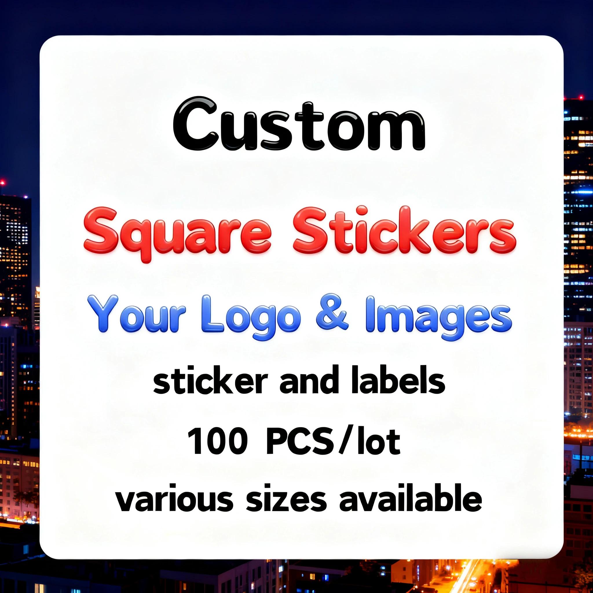 Custom Stickers Square Personalized Stickers 100PCS Custom Logo Labels For Party Wedding Deco Company Logo Gift Packaging