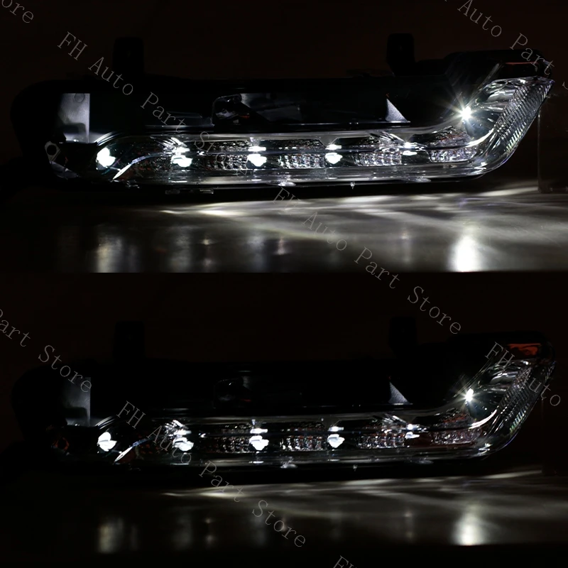 1Pair For Chevrolet Impala 2014-2020 LED Front Bumper DRL Daytime Running Drive Light Fog Lamp Cover Frame Grille