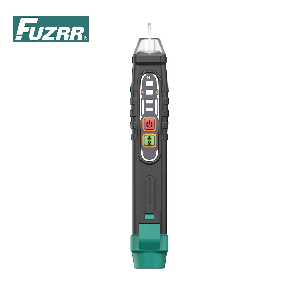 FUZRR FR90 Multifunction Voltage Tester 12-1000V AC Non-Contact Voltage Detector Live/Neutral LED Flashlight CAT III
