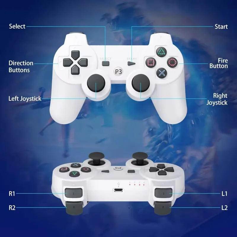 وحدة تحكم ألعاب لاسلكية بلوتوث لوحة ألعاب بدون تأخير لوحدة التحكم PS3 عصا تحكم ألعاب الكمبيوتر لسطح البخار