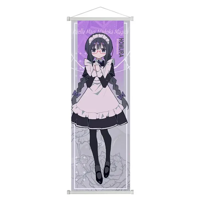 VIKAMA Cute Pink Twin Tail Maid Girl Wall Scroll, 6 Designs, Wall Decor for Bedroom Living Room Dorm