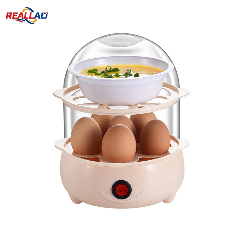 

Многофункциональная электрическая яйцеварка-пароварка для завтрака, многоярусная мини-пароварка для приготовления яиц, кухонная техника