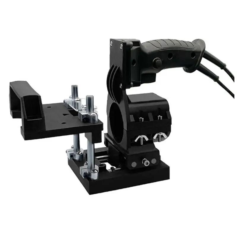 AB11-2-In-1 Invisible Fastener Opening Punching Locator Black Trimming Machine Cabinet Board Side Hole Fixture
