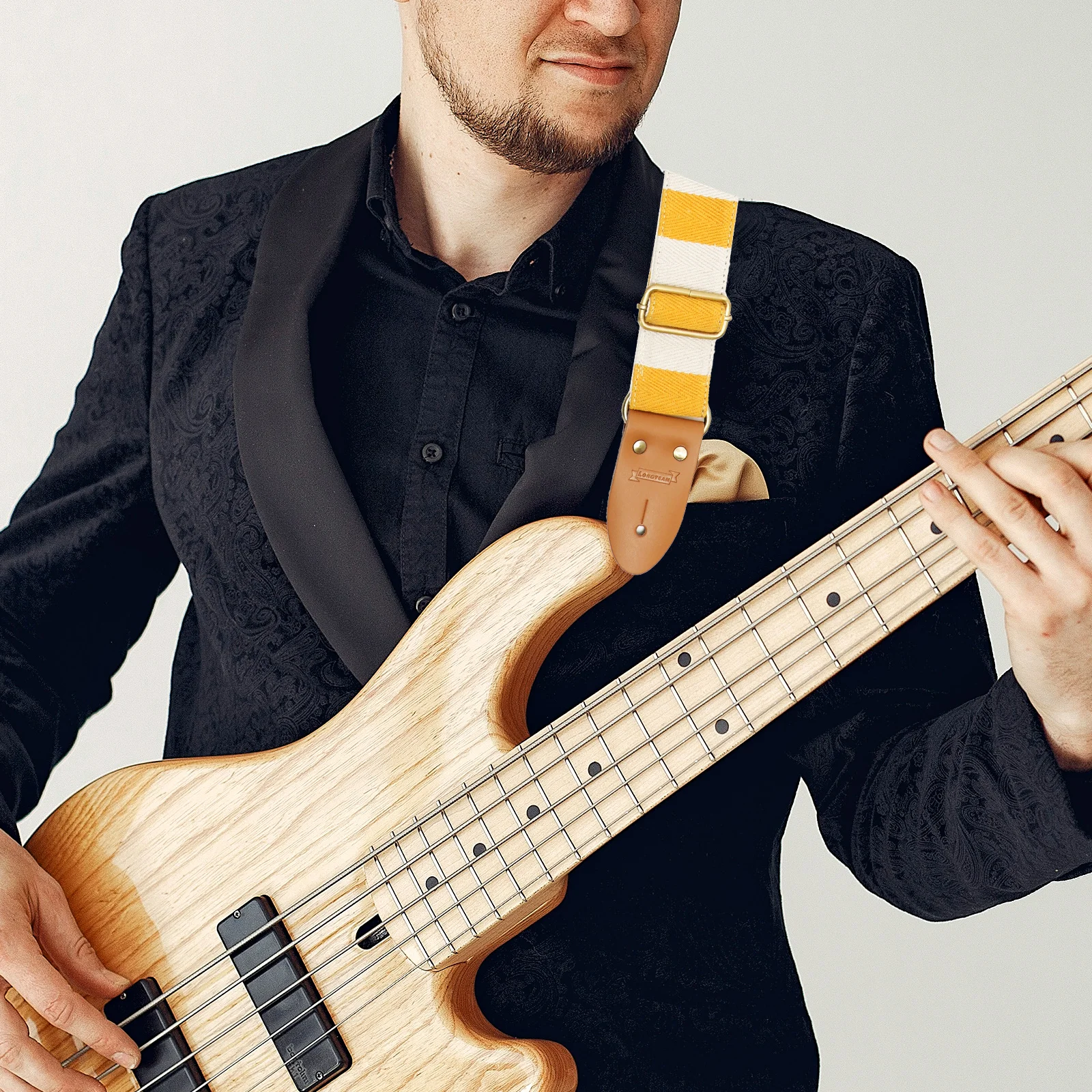 

Guitar Strap Cotton Straps Use Part Printing Pattern Acoustic Decorate Accessories Replacement Wide