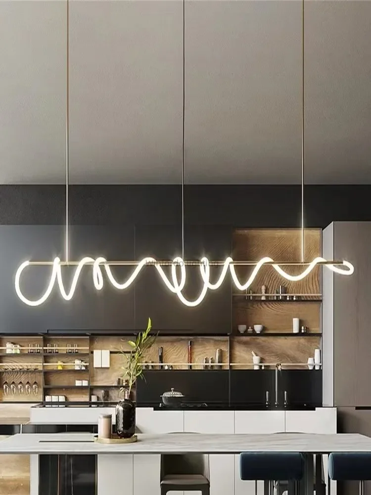 2026 Modern Long Hose Led Ceiling Chandelier For Kitchen Table Dining Room Bar Pendant Lighting Suspension