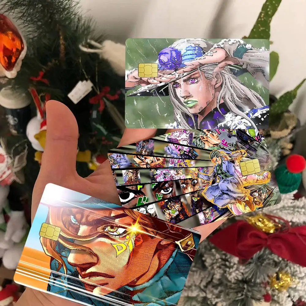 Pegatina para Tarjeta de Crédito/Débito de Anime JoJo Bizarre, Pegatina Decorativa para Fiestas, Impermeable, para Tarjetas Pequeñas