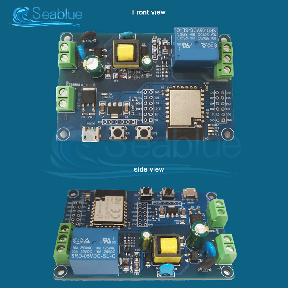 AC 90-250V/DC 7-12V Power Supply WIFI Bluetooth BLE 1 Channel Relay Module ESP32-C3/ESP-C3-12F Development Board