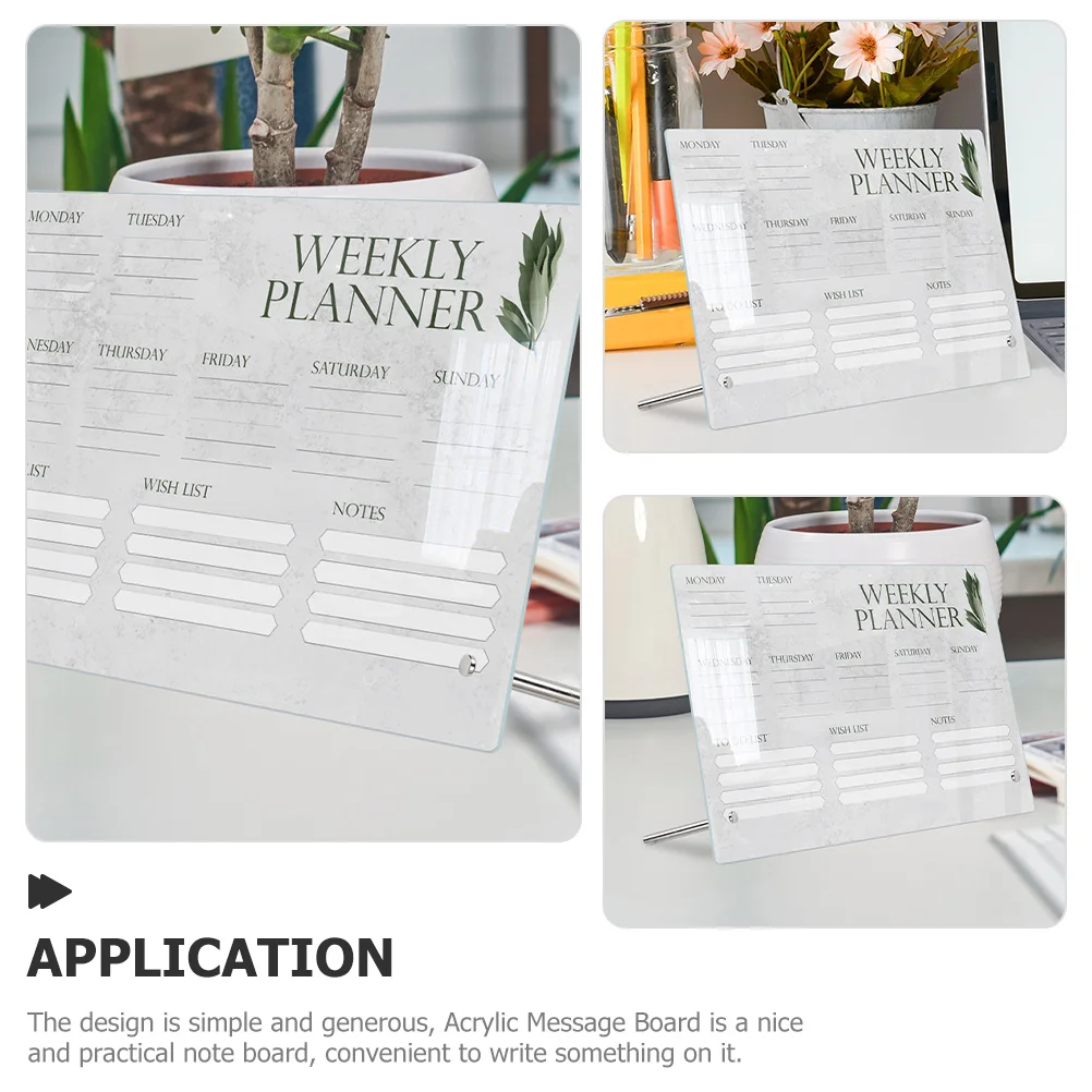 

1Set Multi-Function Acrylic Message Board Desktop Erasable Memo Note Board for Home Office School Office Supply