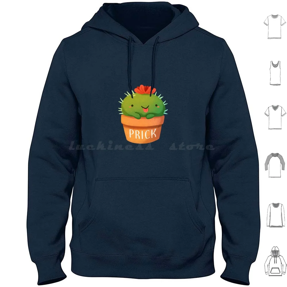 Prick Cactus Hoodie Cotton Long Sleeve Prick Cactus Plants Cute Kawaii Prickly Succulent Plant Person Planter Garden