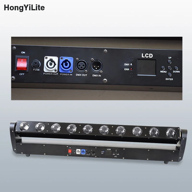 

HongYiLite Professional 10x40 Вт светодиодный светильник с барным лучом 400 Вт RGBW 4 в 1 с подвижной головкой DMX512 управление звуком для сценического клуба, вечеринки, концерта
