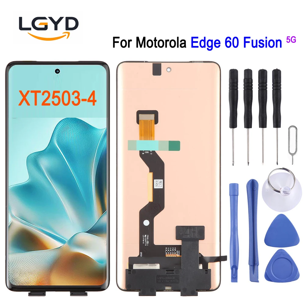 XT2503-4 120Hz P-OLED Screen For Motorola Edge 60 Fusion 5G 6.67'', XT2503-4 Phone Display Touch Screen Repair Replacement Part
