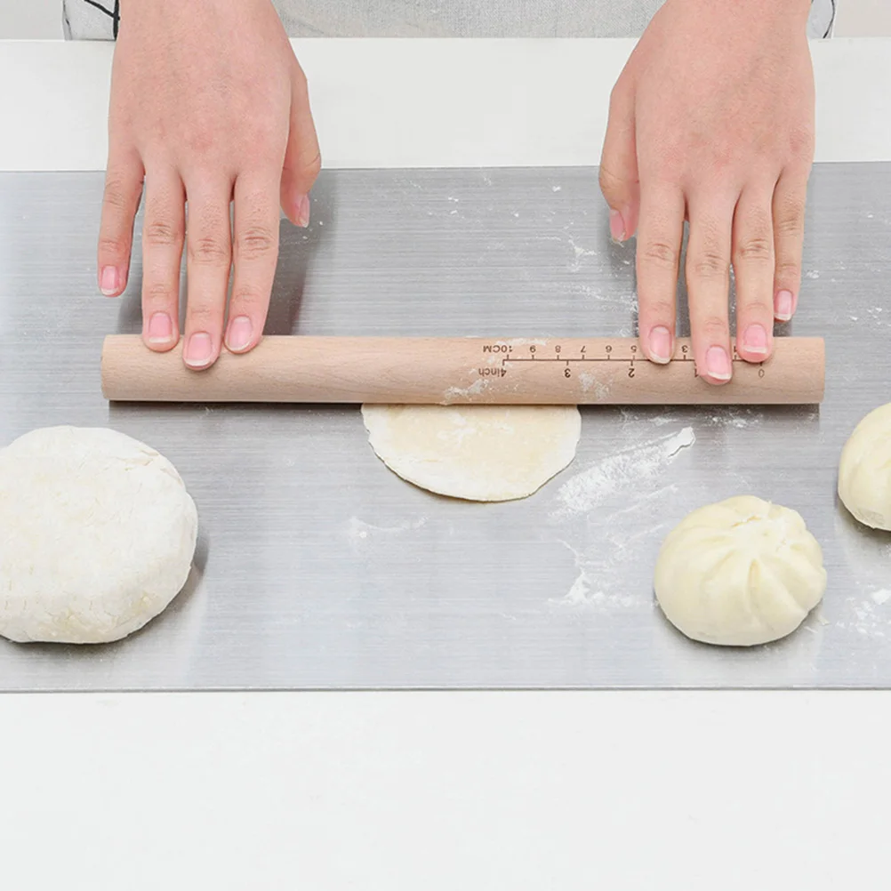 

Beech Wood Rolling Pin Non-Stick Dough Roller Sturdy Handles Baking Bread Dumpling Wrappers Kitchen Tools
