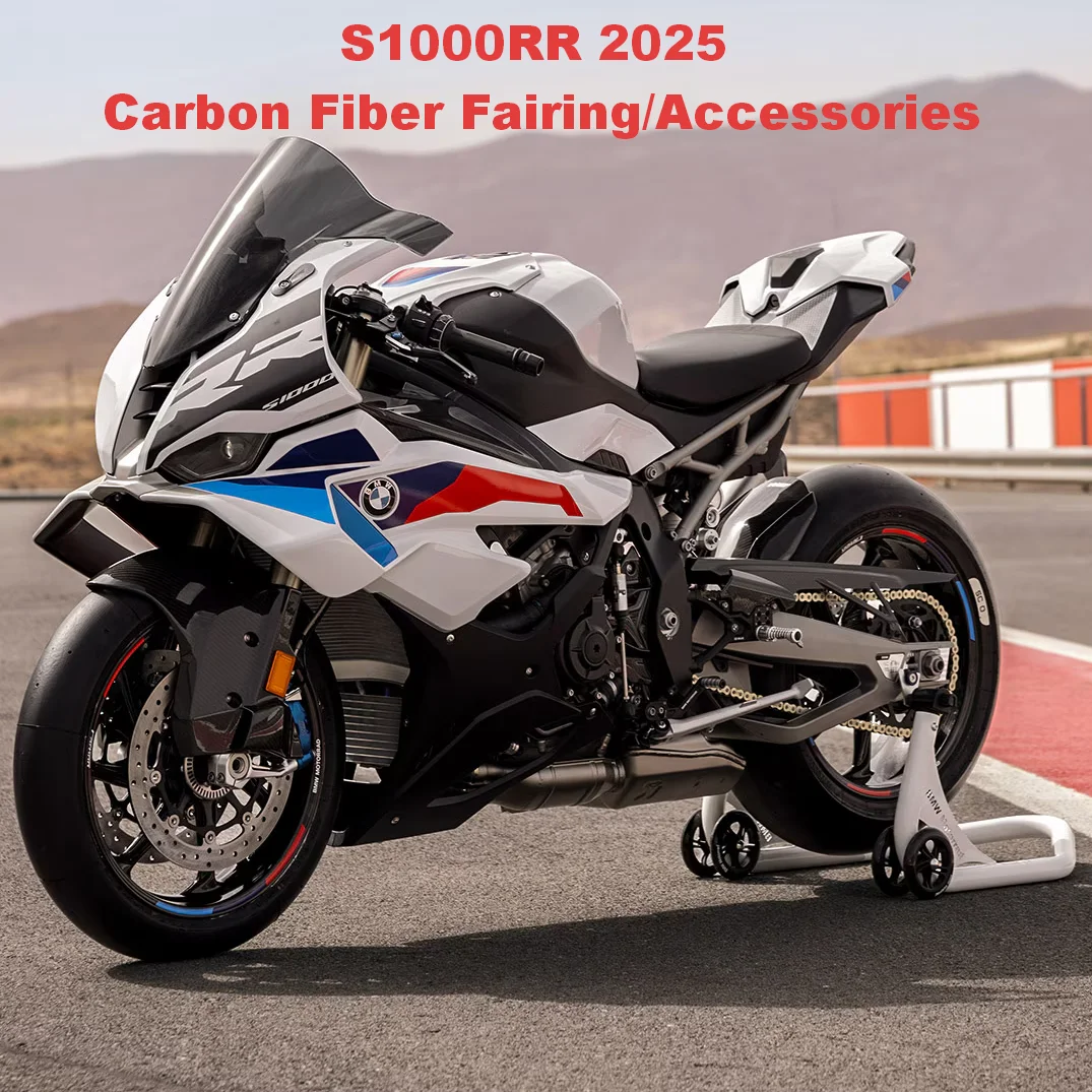 3K 100% Dry Carbon Fiber Front Upper Side Panel With Winglets for BMW S1000RR 2025 Carbon Fiber Motorcycle Fairing Kit